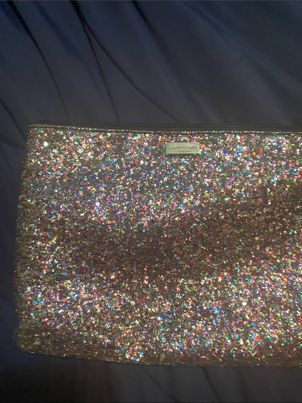 kate spade Rose Gold Holographic Glitter Clutch